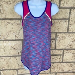 Tangerine Tank Top Colorful Loose fit Top Gym Workout Size Small Reflective